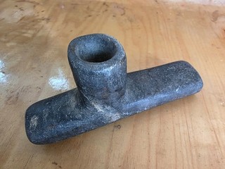 Old Steatite Elbow Pipe. 5 inches long