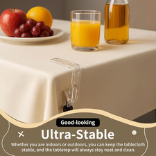 12 Pcs Adjustable Tablecloth Clips Suitable Tables 0.4 to 1.96" Thick. Strong