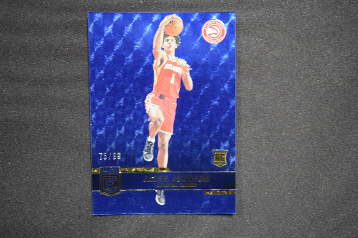 Jalen Johnson 2021-22 Panini Donruss Elite Blue 75/99 Rookie Parallel #229 Hawks