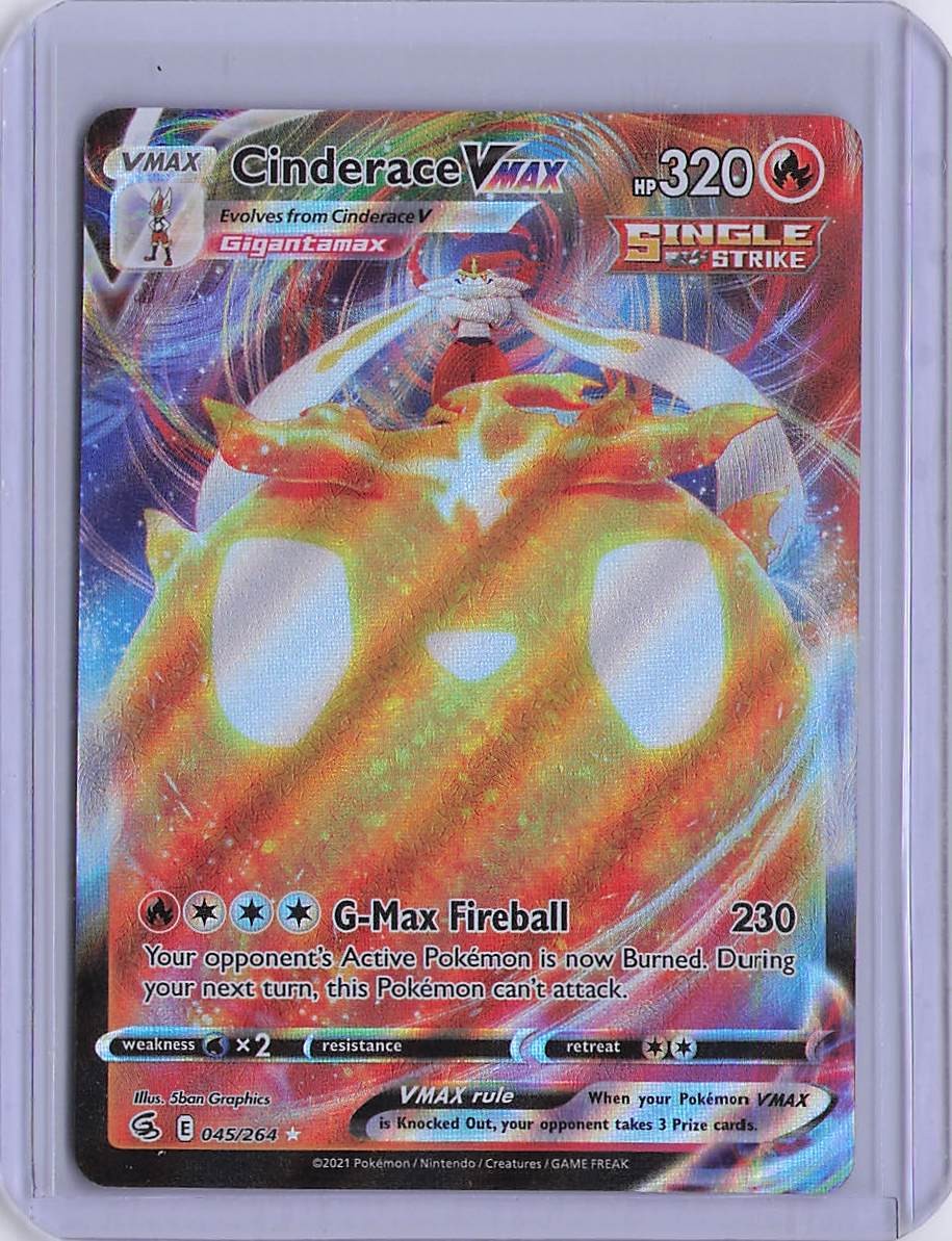 Cinderace VMAX 045/264 Holo VMAX Rare Fusion Strike Pokemon Near Mint