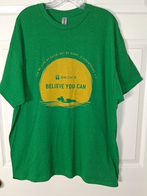 Beck's Seed Tee Shirt Size XL Believe You Can ''For We Live By Faith Not Sight''