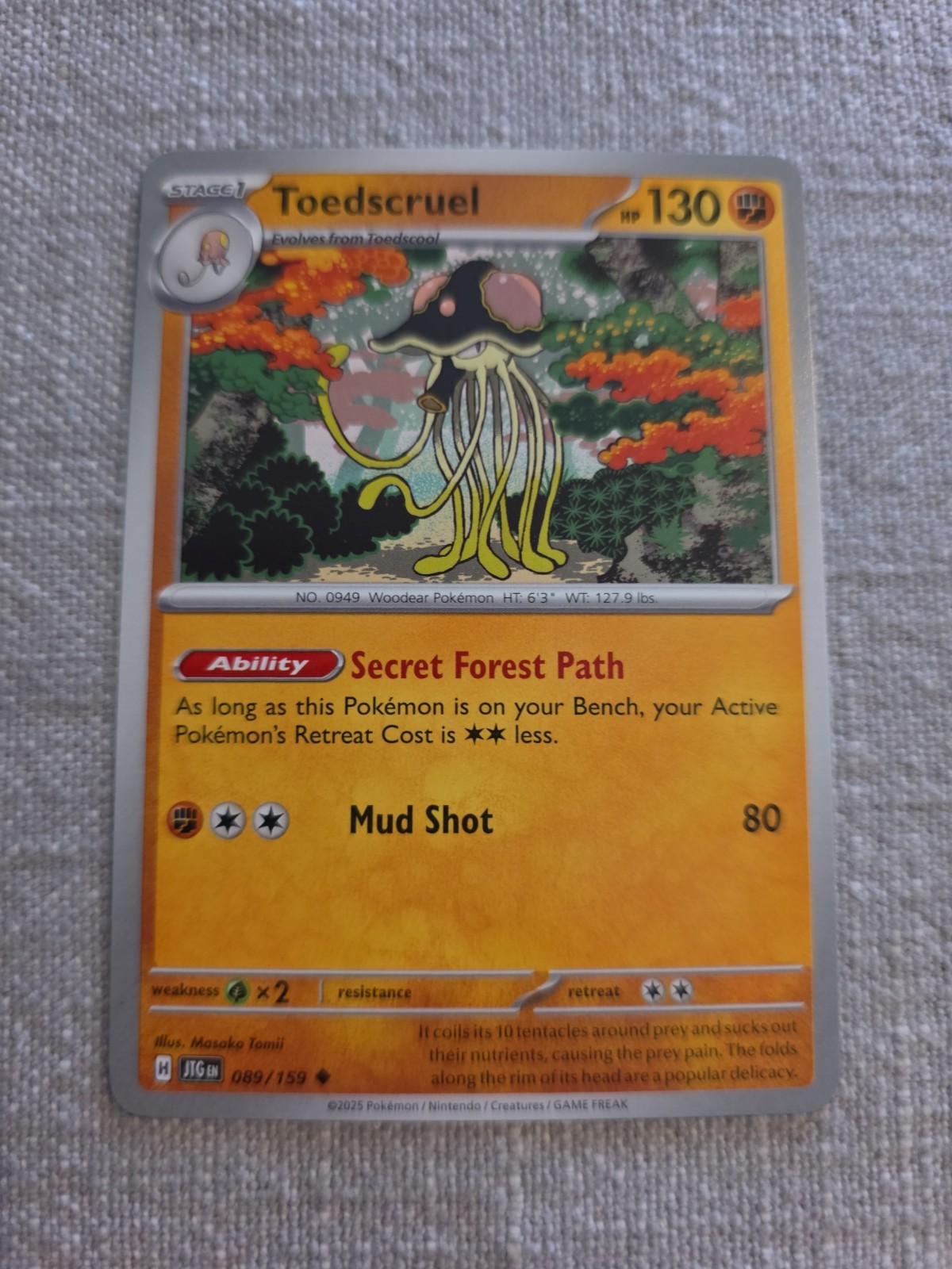 2025 Pokemon Card SV09: Journey Together Toedscruel 89/159