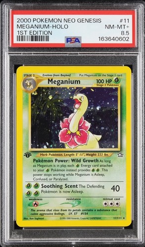 Meganium (1st Edition) graded PSA 8.5 for sale on eBay