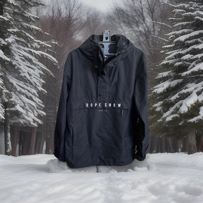 Dope Snow Legacy Jacket Mens XL Black Pullover Snowboard Ski Anorak Winter MMIX