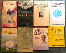 Books on Spiritual Masters and their Wisdom, lot of 8, Maharishi, Saint Germain