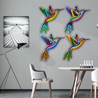 Metal Bird Wall Art 3D Birds Hanging Home Garden Decor Hummingbird Vibrant Color