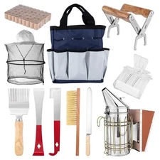 Bee Keeping Starter Kit | 11-Piece Beekeeping Supplies Set | Hive Tool & Stai...