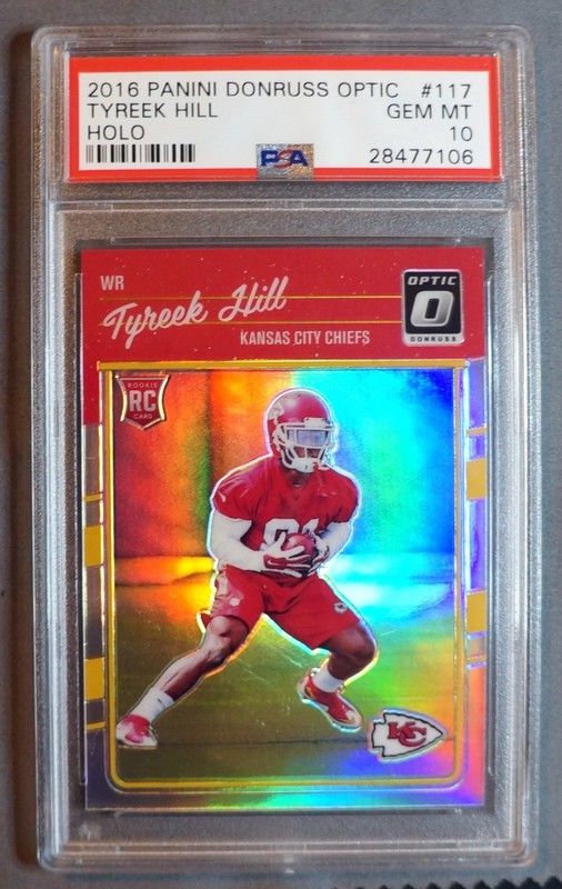 PSA 10 Tyreek Hill Panini 2016 Donruss Optic Rookie #117 Holo RC Chiefs Low pop!