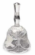 Emson 24% Lead Crystal Bell Eagle Pledge of Allegiance USA