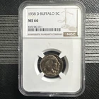1938-D Buffalo Nickel PCGS MS-66 - TONED STUNNER! - SUNSET ORANGE & PEACH