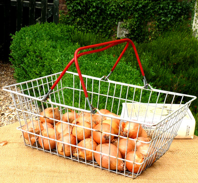 Vintage Einkaufskorb Draht Metall Aufbewahrung Display Küche Garten