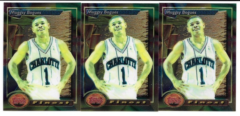 MUGGSY BOGUES 3 CARD LOT 1993-94 TOPPS FINEST 53 CHARLTOTTE HORNETS WAKE FOREST