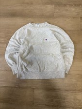 Vintage 80s Distressed Champion Reverse Weave Warmup Gray Crewneck Sweatshirt XL
