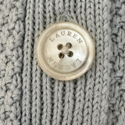 Maglione donna Lauren Ralph Lauren grande grigio cardigan lino maglia cavo $149 - Foto 15 di 20