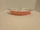 Vintage Pyrex Pink Daisy Divided Casserole Dish 1 1/2 Quart With Lid