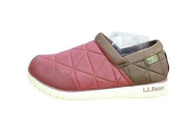 LL Bean Men s Red Dark Earth Nylon Ultralight Waterproof PrimaLoft Slip-Ons 10 M