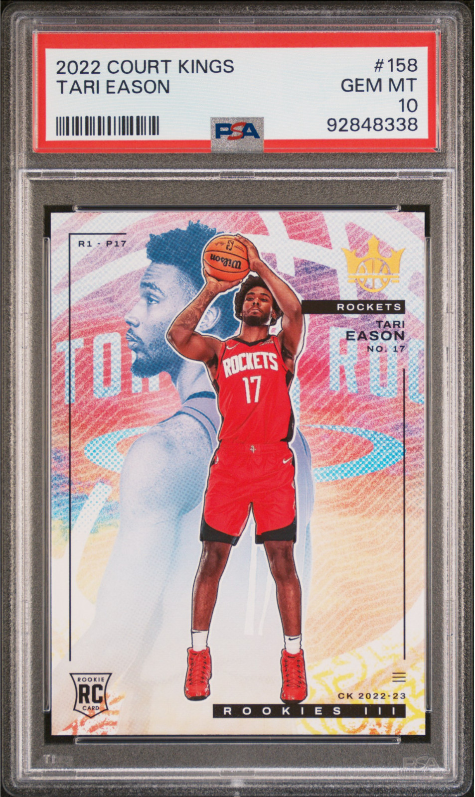 Tari Eason Rookie 2022-23 Court Kings Level 3 III #158 RC Houston Rockets PSA 10
