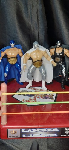 HIJO D SANTO, BLUE DEMON, RAYODEJALISCO WRESTLING FIGUR 7" MENGE 3 STÜCK LuchaLibre