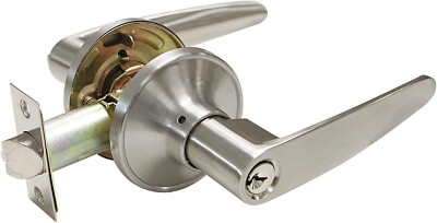 Edelstahl Paar Hebel Schlüssellos Sichtschutz Türschloss für Badezimmer Satin Nickel