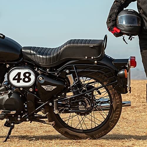 Royal Enfield Touring Dual Seat Black For 350/500 Bullet & 500 B5 (1970-2021) - Picture 4 of 7