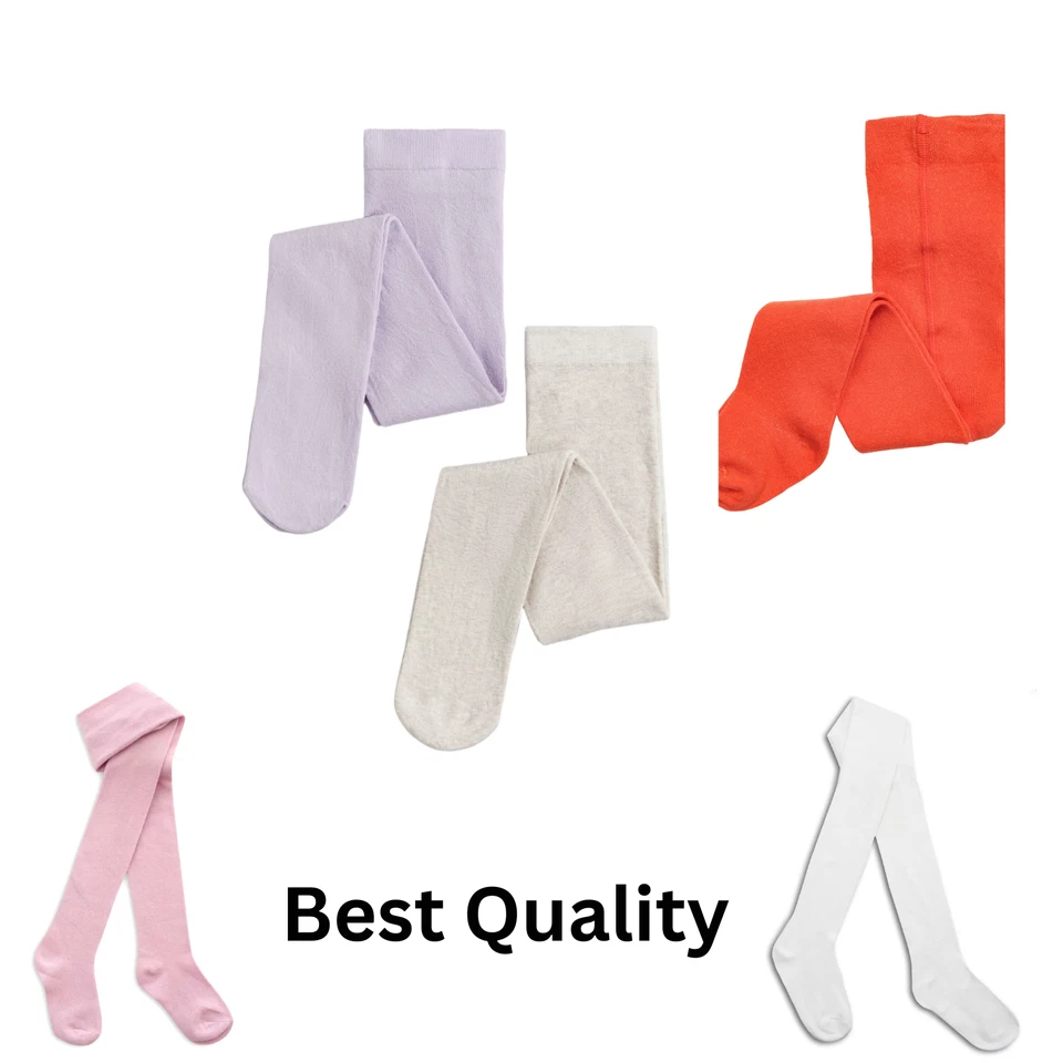 Baby Mädchen, Kleinkind einfache gestrickte Baumwolle-reiche Strumpfhose mit Lycra-Größe 0 bis 24 Mts