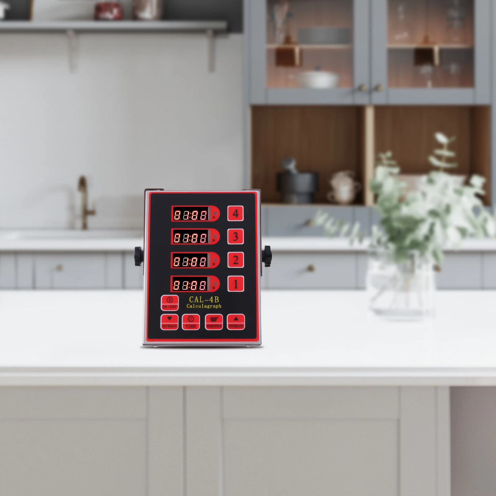 4 Channel Kitchen Timer 110V Commercial Digital Kitchen Timer 3 Stages Reminder