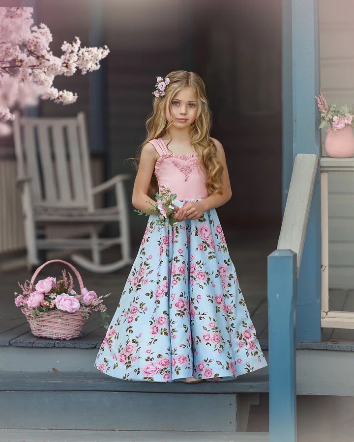 pink dress with straps Pink Floral Spaghetti Straps Maxi Dress main image 0
