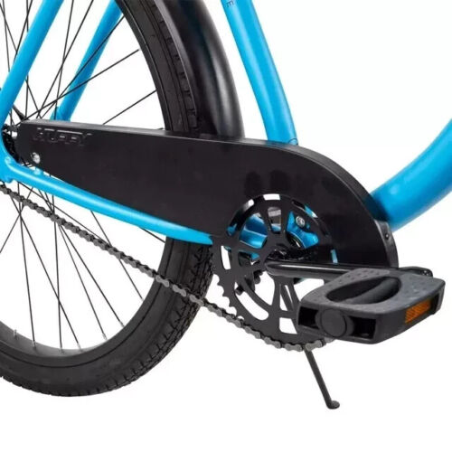Men's Beach Cruiser Bike 26 Inch Perfect Fit Steel Frame Comfort Ride, Blue - Picture 3 of 4