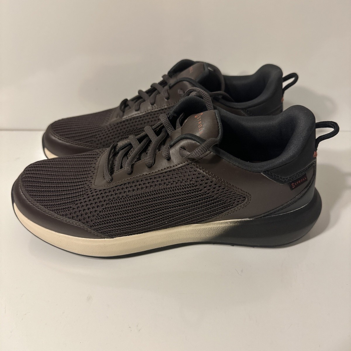Stroll Spikeless Performance Knit Golf Shoe Black/Espresso  display picture 1