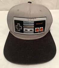 Vintage Nintendo Hat Video Game Controller Snapback Grey / Black Adjustable NES