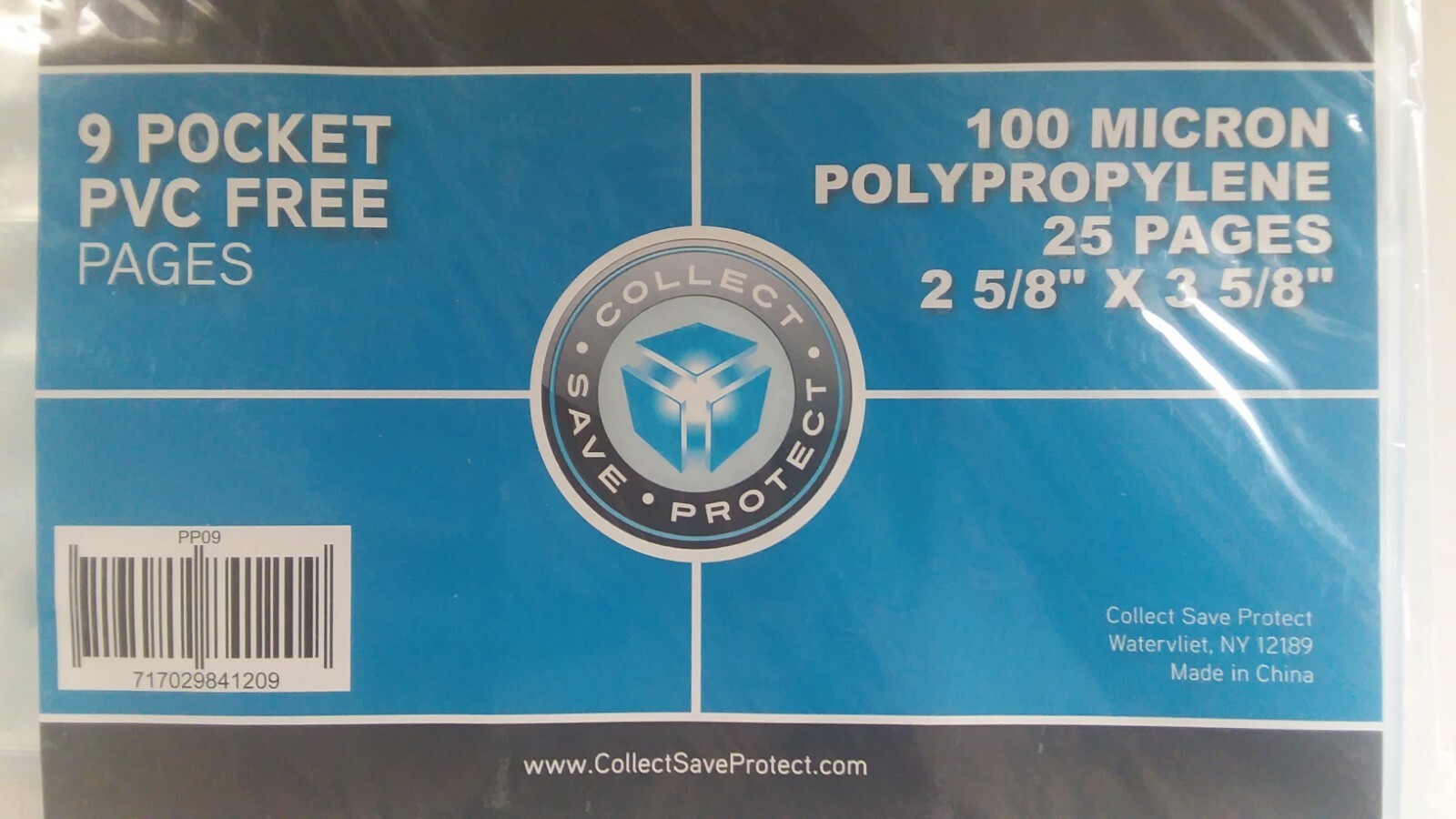 CSP 25 ct Lot 9 Pocket Standard Card Protector Pages 2 5/8x3 5/8 Slots