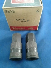 Schrader Disconnect Check Unit # 3516 Set of 2 Vintage NOS Made in USA 3/8 IPT