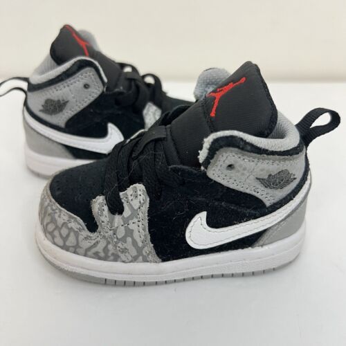 Nike Air Jordan 1 Mid SE Athletic Shoes 'Elephant Toe' Print DM6217 016 Size 4C - Afbeelding 1 van 12