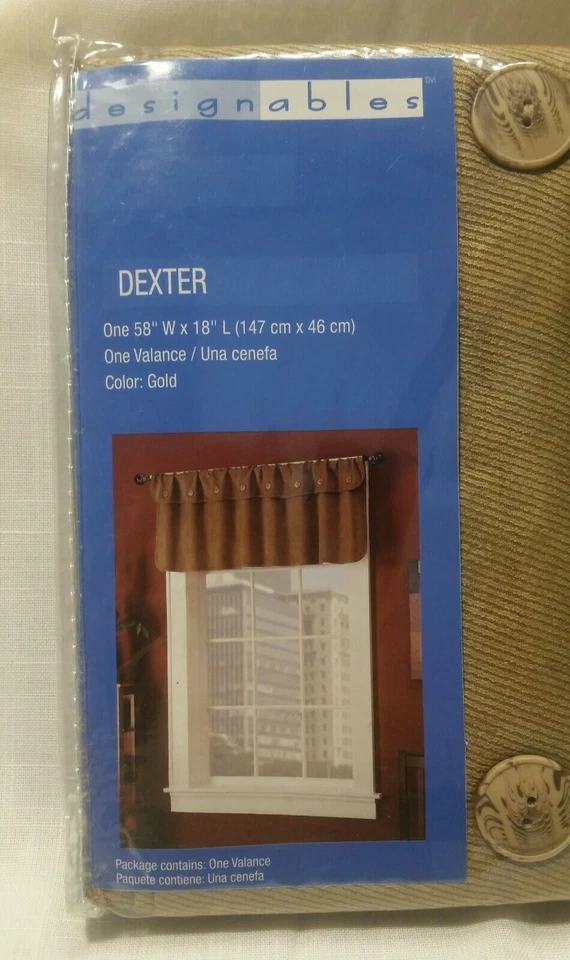 Valance - New One Valance Window Curtain 58" x 18" Designables Dexter - Image 3 of 4