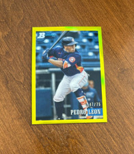 Pedro Leon 2021 Bowman Heritage Chrome Yellow Refractor #152 Astros /75