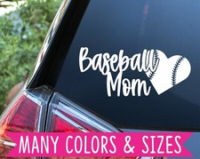 Baseball Mom heart laces sports car truck planner tumbler decal sticker