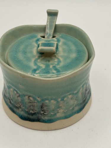 By Anthropologie Old Havana Sugar Pot Bowl W Lid & Spoon Made In Portugal - Picture 2 of 11