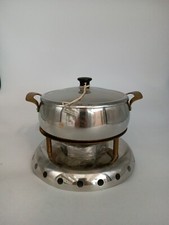 Fonduta Brandani Acciaio Inox Pentola a due Con 6 Forchette Incluse In Omaggio