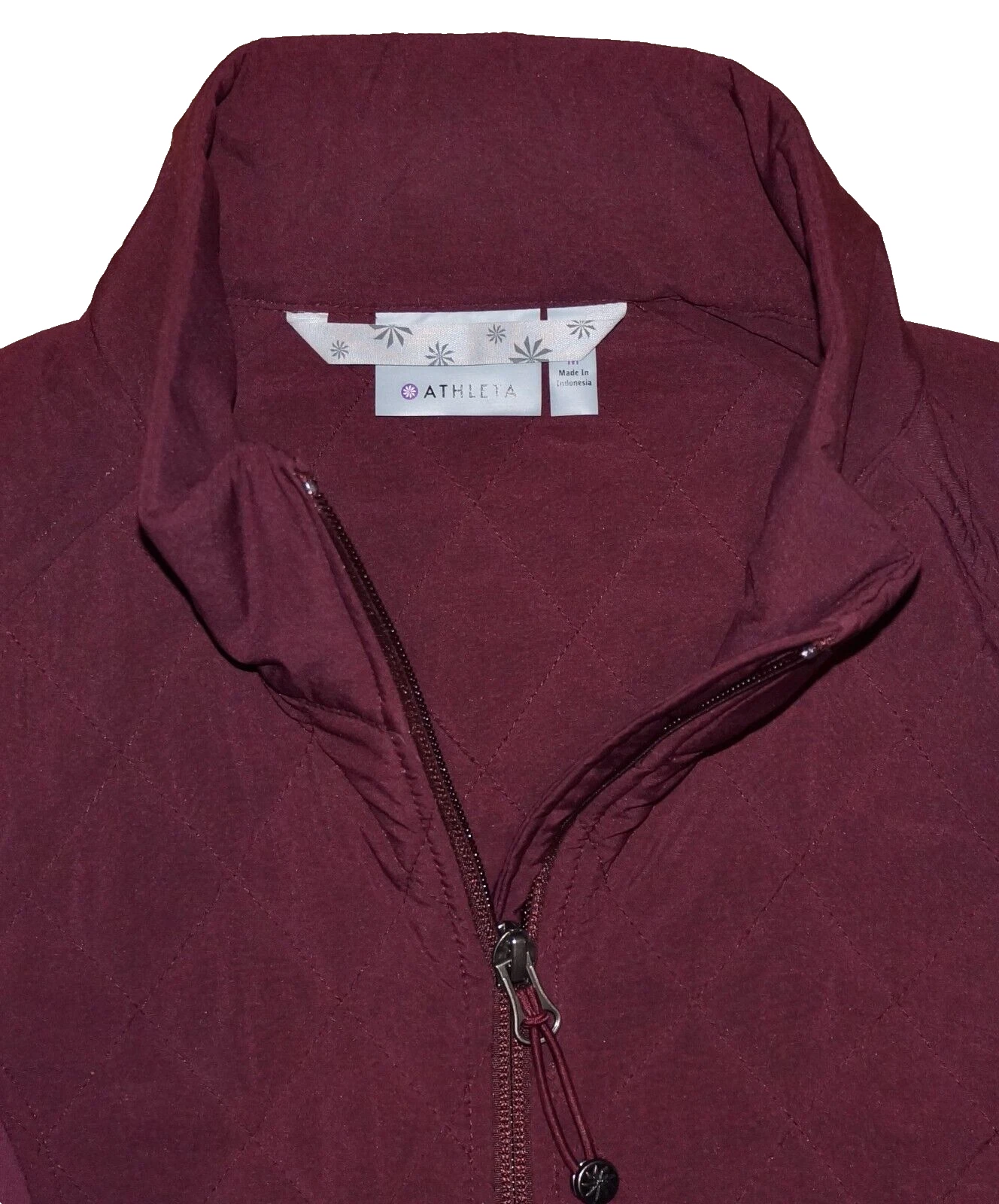 athleta full zip quilted stretch knit athletic jacket