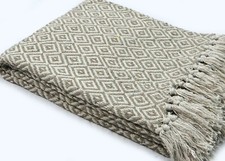 Cotton Throw and Blanket  Picnic or Camping  50X60 Inches  Indoor and outdoor