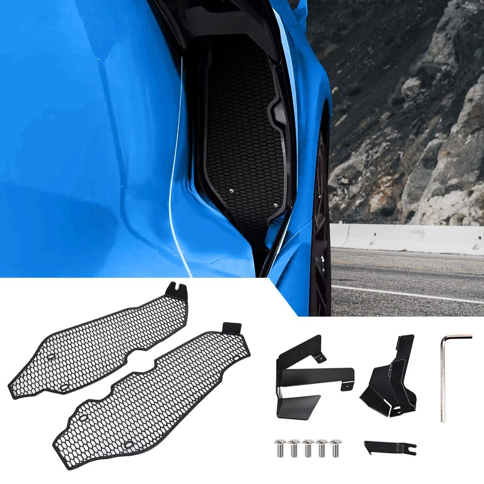 Side Intake Mesh Grille Insert Guard For Corvette C8 2020-2024 Filler Screen US - Image 2 of 4