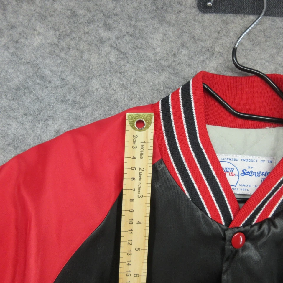 VTG Arizona Outlaws Jacket Mens Medium Black USFL Football 80s Oklahoma Bomber - Image 4 of 4