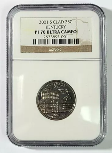 2001 S Clad Proof Kentucky State Quarter NGC PF70 Ultra Cameo