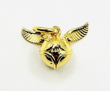 Colgante con dije de snitch dorado de Harry Potter de plata de ley 925
