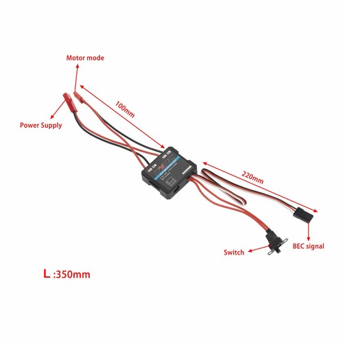 Two-Way 40A Brush ESC 3A 6V BEC for RC 1:16 1:18 Monster Truck Car Tank - Picture 4 of 9