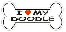 Love My Doodle Bumper Sticker or Helmet Sticker D2449 Dog Bone Pet Lover