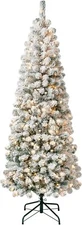 National Tree Company First Traditions Pre-Lit Acacia Flocked Tree Medium Christ