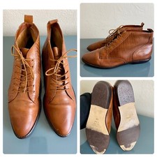 VTG 80's 90's Boundry Waters W s Ankle Leather Brown Boots Booties 8 M Brat Pack