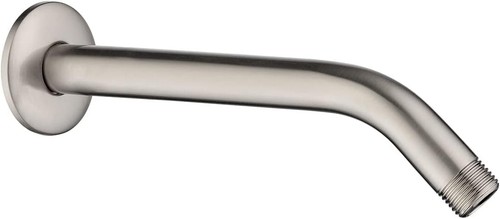 Bright Showers 10'' Brass Shower Arm With Flange Brushed Nickel BAR1001-02