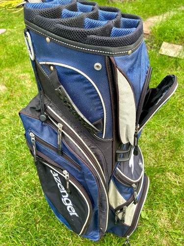 Slazenger Golf Cart Bag 13-Way Divider Zipped Pockets, Blue and Black - Picture 11 of 13